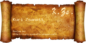 Kuri Zsanett névjegykártya